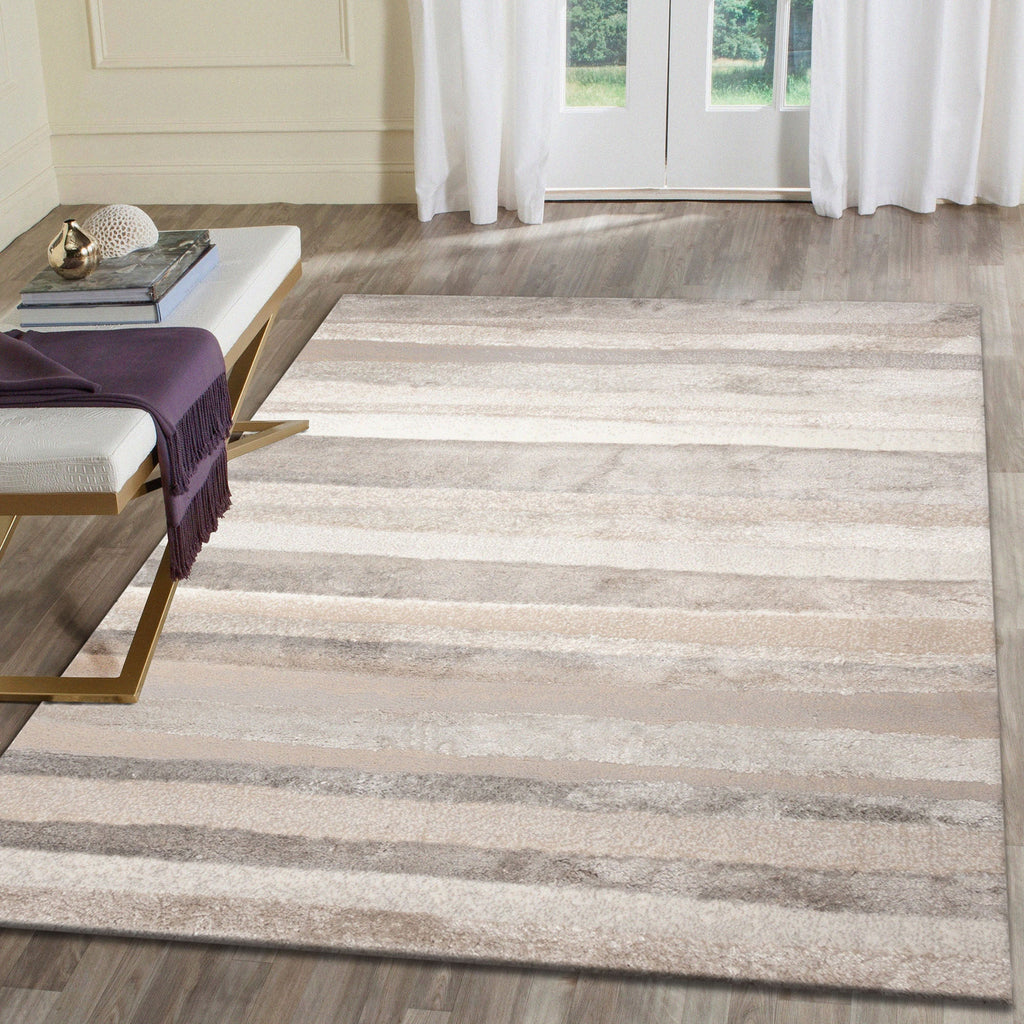Fiord Stripe Indoor Area Rug with Non-Skid Backing