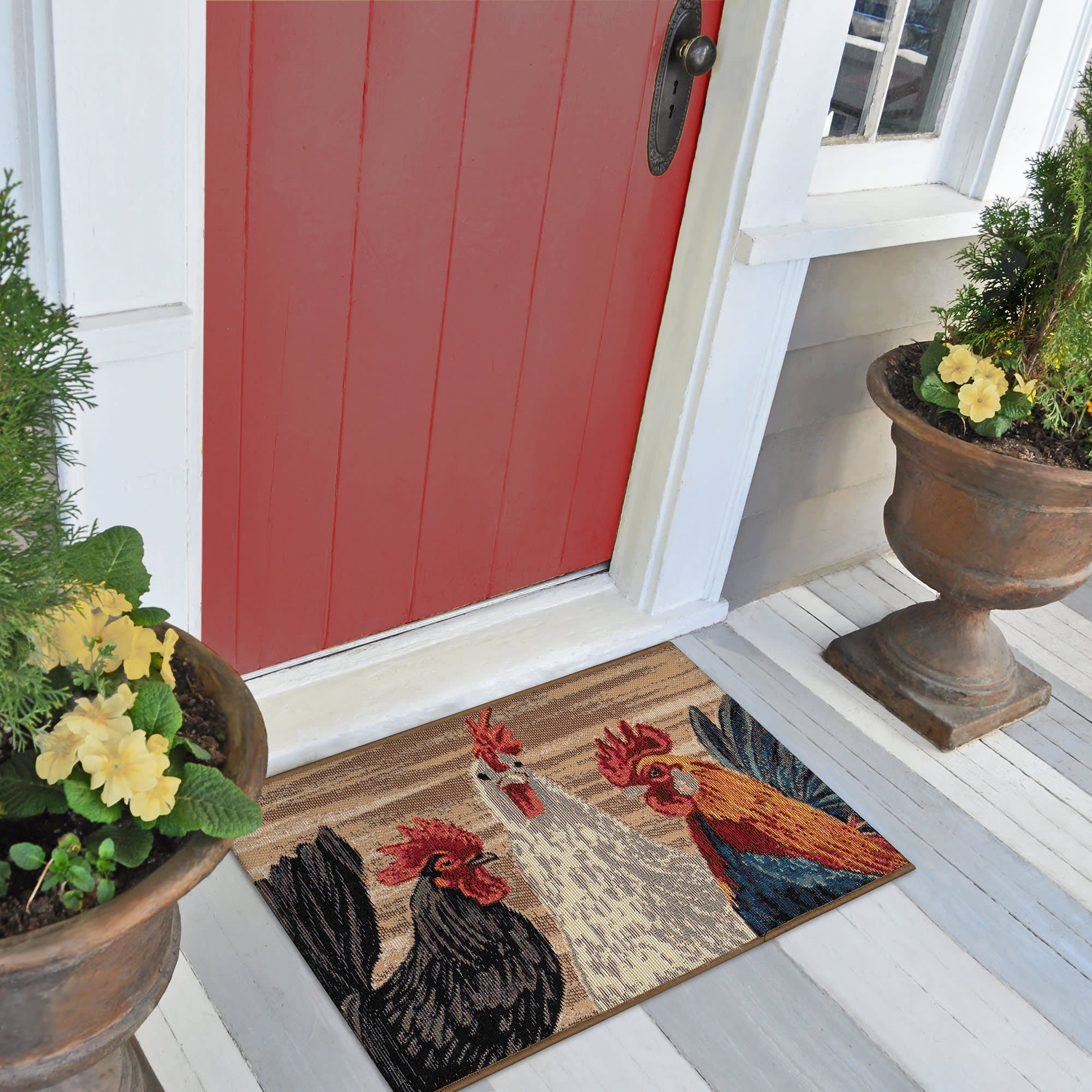 Esencia Three Roosters Indoor Outdoor Mat