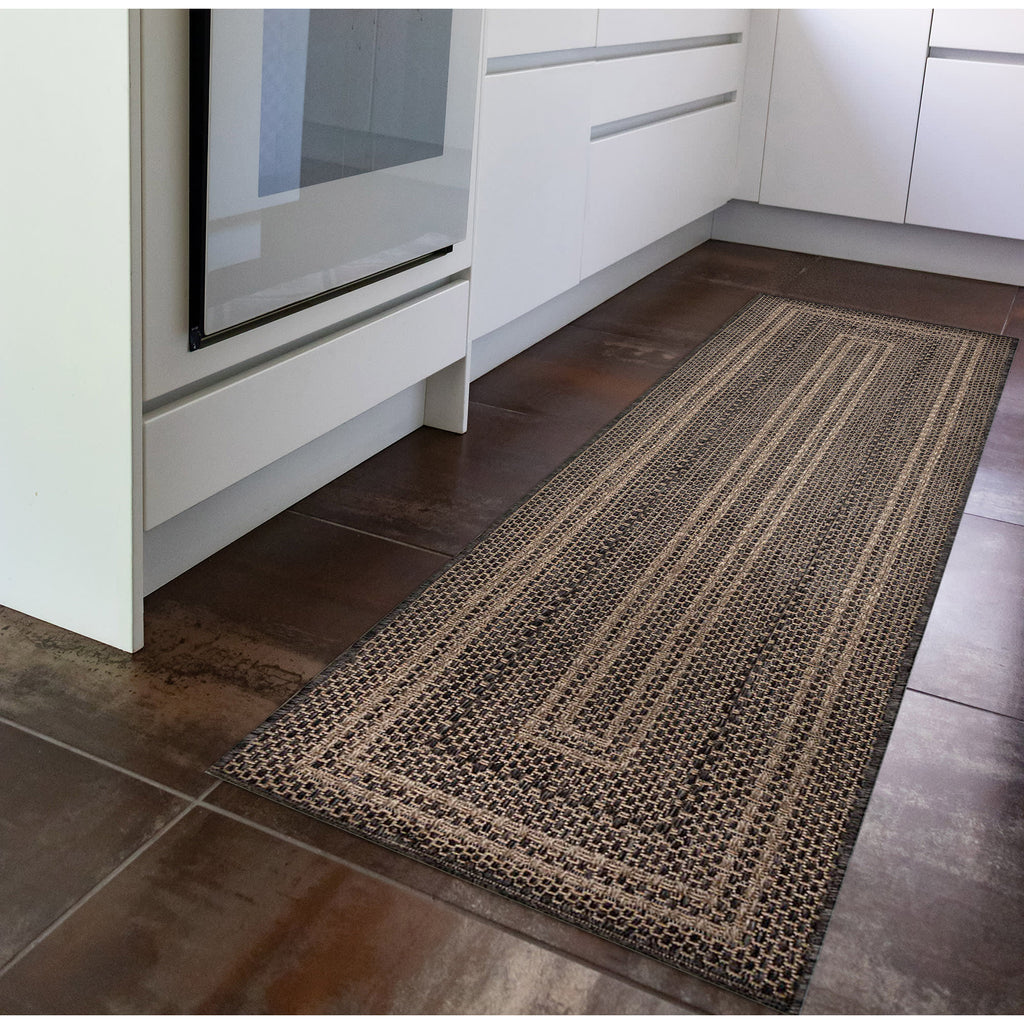 Monaco Multi Border Indoor Outdoor Area Rug