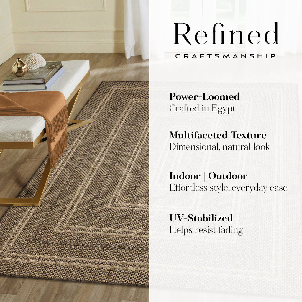Monaco Multi Border Indoor Outdoor Area Rug